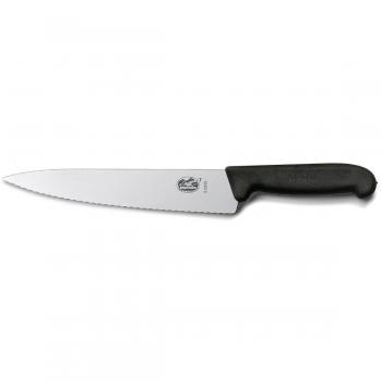 Cuchillo de cocina Victorinox Fibrox con hoja dentada de 19 cm, acero inoxidable, apto para lavavajillas