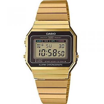 Casio Reloj Mujer de Digital con Correa en Acero Inoxidable A700WEG-9AEF