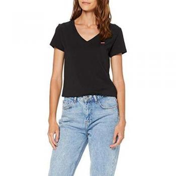 Levi's Vneck Camiseta de Manga Corta, Black