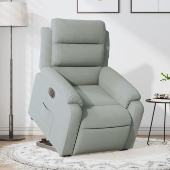 Sillón eléctrico reclinable elevable de terciopelo gris claro vidaXL
