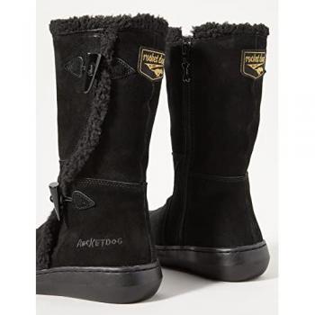 Rocket Dog Women's Black Leather Suede Mid-Calf Winter Boots - Size 8