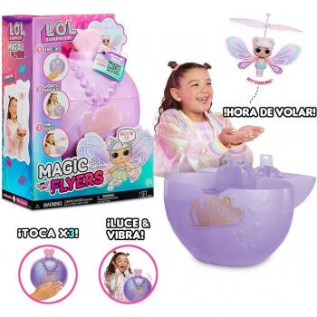 L.O.L. Surprise! Magic Wishies Sweetie Fly Muñeca Voladora con Alas Moradas y Luz de Intensidad Variable