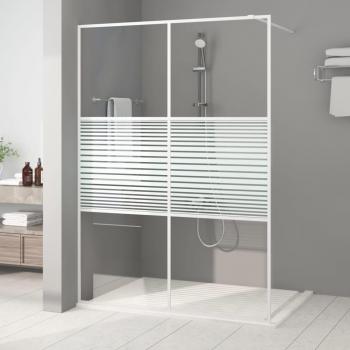 Mampara de ducha de vidrio transparente blanco 140x195 cm ESG