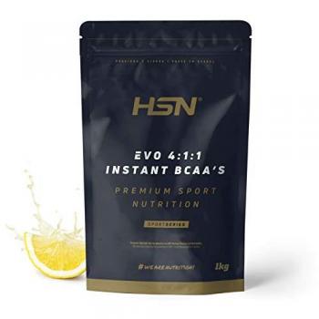 BCAA 4:1:1 en polvo de HSN | Sabor Limón 1 Kg | 200 Tomas | Aminoácidos Ramificados (Leucina, Valina, Isoleucina) | No-GMO,