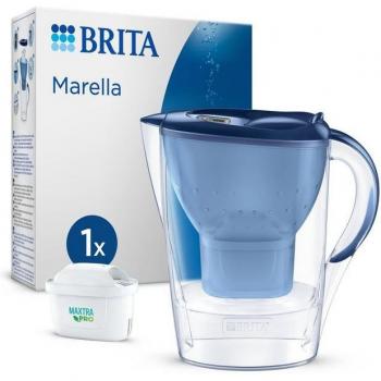 Jarra Filtrante BRITA Marella Azul 2,4L con Filtro MAXTRA PRO - Reduce Cloro, Cal y Metales, Sin BPA, Apta para Lavavajillas