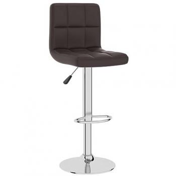 Taburete de cocina de cuero sintético marrón ajustable moderno para casa, bistró, pub y restaurante