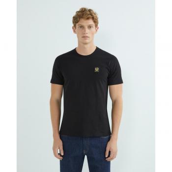 Belstaff Men's Black Short Sleeve Basic T-Shirt with Small Logo - XX-Large