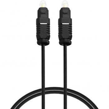 Cable Toslink Audio Digital Fibra Óptica 1m Macho para DVD HDTV Blu-Ray Consolas Smart TV Negro