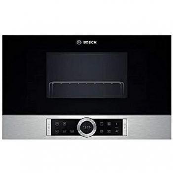 Bosch BER634GS1 Serie 8 - Microondas integrable / encastre, 21 L, 900 W, color negro con acero inoxidable