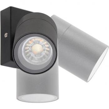 Aplique exterior negro IP44 con bombilla inteligente WiFi GU10 - SOLO