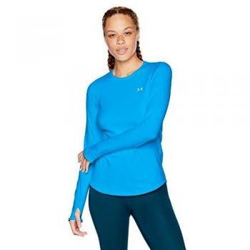 Under Armour CG Crew - Camiseta de Manga Larga para Mujer, Mujer, Camisa de Manga Larga, 1298214-436, Circuito Azul/Tonal, Large