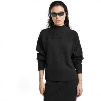 G-Star Jersey Boxy Mock para mujer, D25218-D771-9119, color negro (M), Casual, Algodón, Manga larga