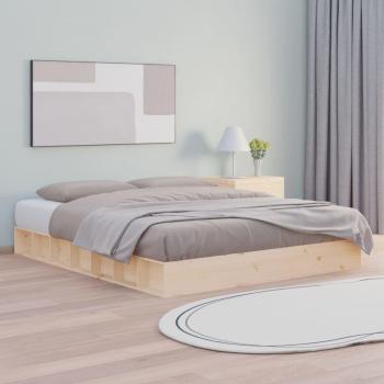 Estructura de Cama de Madera Maciza Super King Multicolor 200x200 cm Vidaxl