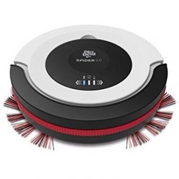 Dirt Devil M612 2.0 Robot Aspirador Spider, diseño Compacto 7 cm, 3 Modos de Limpieza, 90 min de autonomía, Blanco, Negro, Rojo