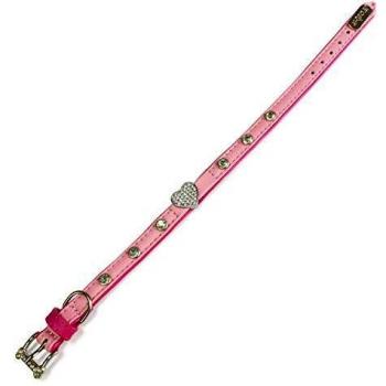 Collar piel rosa corazón - 1,2 x 25 cm