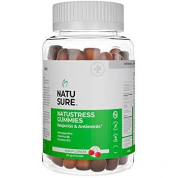 NATUSURE - NatuStress Gummies - Ashwagandha, Vitaminas B6 y B12 - Apoya la relajación y el bienestar emocional de forma natural - Sin Gluten, sin lactosa, apta para veganos – Sabor