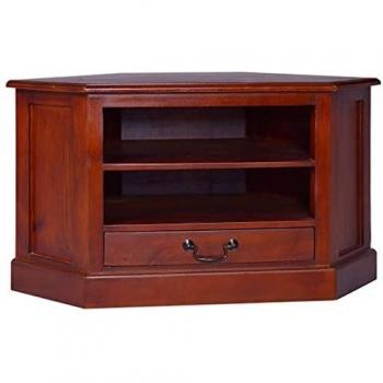 Mueble de TV de esquina madera maciza de caoba marrón clásico