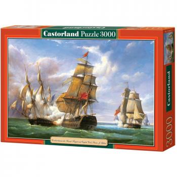 Puzzle 3000 piezas - Barcos: Combate entre la Fragata Francesa y el Vaso Inglés