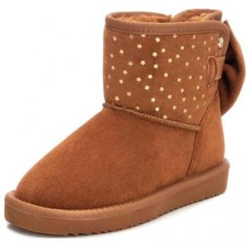Botines de niña estilo australiano con tachas metálicas color marrón talla 31