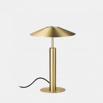 Lámpara de sobremesa LED integrada en Acrílico y acero dorado, pulido con chorro de arena, incluye 1 bombilla de 40,5 cm, potencia de 14,9W y temperatura de color 270