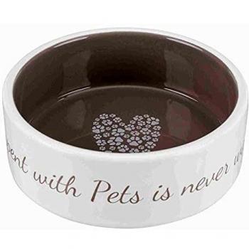 TRIXIE Pet's Home Ceramic Bowl - 300 ml, Diameter 12 cm, Pack of 2
