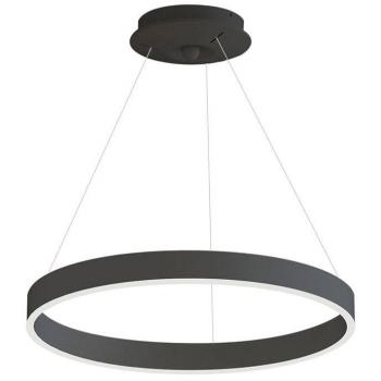 LEDBOX Lámpara colgante RINGEND 38W, diseño moderno en negro con regulador Triac y luz blanca neutra - Ø60cm