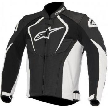 Alpinestars Chaqueta moto Jaws Cuero Negro Blanco, Negro/Blanco, 54