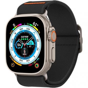Correa Spigen Fit Lite Ultra para Apple Watch (42/44/45/49 mm) - Nylon, Acero Inoxidable, Color Negro