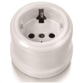 Enchufe porcelana 2P+TT blanco Fontini Garby 30-202-17-2