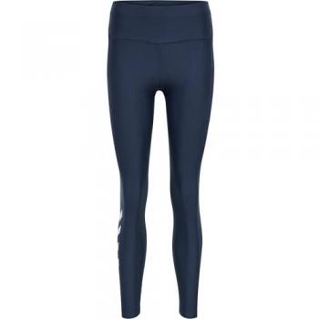 Hummel Tola High Waist Leggings Azul M Mujer - Mallas altas de mujer, tejido elástico, diseño ajustado, cintura alta para mayor soporte y comodidad, ideal para actividades deportivas y uso diario