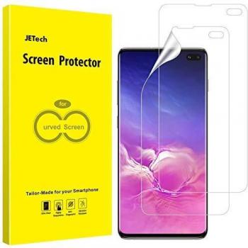 JETech Protector Pantalla Compatible Samsung Galaxy S10 Plus S10+, Ultra HD Película de TPU, Compatible con Funda, 2 Unidades
