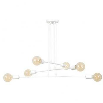 Lámpara de Suspensión Multipo EPIKASA, Acero con Recubrimiento de Polvo, Color Blanco, Dimensiones 84x100x84 cm