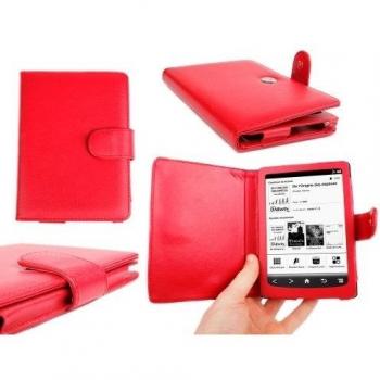 DURAGADGET Funda Roja De Cuero De Alta Calidad Con Cierre Magnético Para El Nuevo E-Reader Sony PRS T3PU