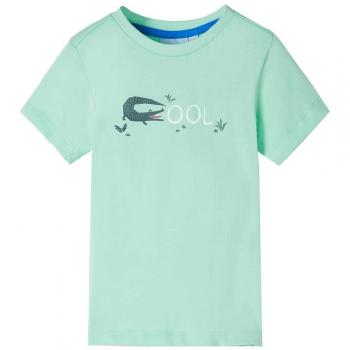 Camiseta infantil de manga corta verde claro 140