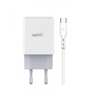 Cargador Avant USB 2.4A 2 Puertos + Cable C Compacto y Rápido