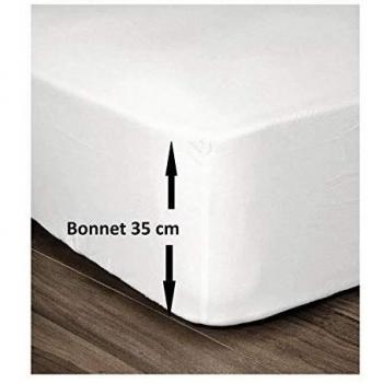 Sábana Bajera Lovely Home Blanco 180 x 200 cm - 100% algodón, bonete de 35 cm