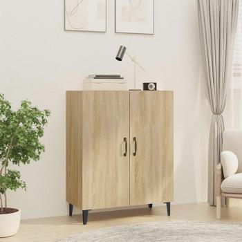 Aparador de madera contrachapada 70x34x90 cm en roble Sonoma, Mueble de Almacenaje de Salón, Buffet moderno, Armario Auxiliar y Armario de Almacenamiento