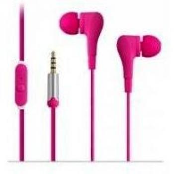 Auriculares Mini Intrauditivos Fonestar X2-R con Micrófono, Conector Jack 3.5mm, Ergonómicos, Goma de Silicona, Cable 1.2m - Color Rosa