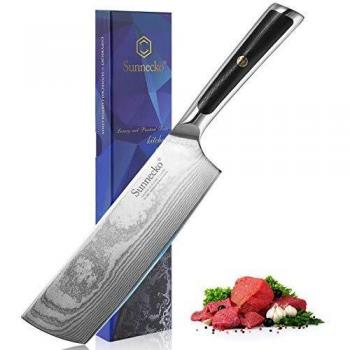 Cuchillos Universales 5 pulgadas - Sunnecko Cuchillo Japones Cuchillos de Cocina Profesionales Cuchillo Multiuso para Carne Pescado y Verduras Damasco Cuchillo de Cocinero de Fruta