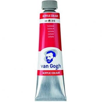 Tubo de Pintura Acrílica Fina 40 ml Color Carmín Van Gogh