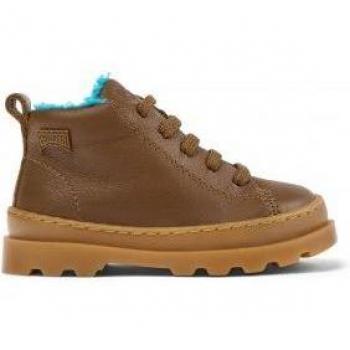 Camper Brutus Brown Leather Ankle Boots for Kids - Size 22