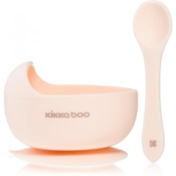 Kikkaboo Silicone Suction Bowl with Spoon for Kids, 4 Months+, Pink
