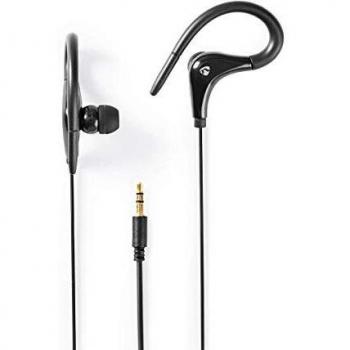 NEDIS Auriculares con Cable Auriculares con Cable | 3.5 mm | Longitud del Cable: 1.20 m | Ganchos para la Oreja | Negro Negro 1.20 m