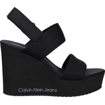 Sandalia de cuña negra Calvin Klein Jeans para mujer - Altura cuña YW0YW01479
