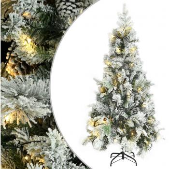 Árbol de Navidad con Nieve Flocada LED Conos PVC y PE 225 cm