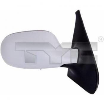Espejo retrovisor TYC 328-0019 con diseño específico para vehículos, ajuste manual, cristal convexo para mayor visibilidad, acabado en negro y fácil instalación