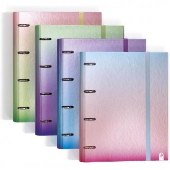 Carpeta 4 anillas de 35 mm Carchivo Din A4 cartón forrado Recambio Color Metalizado Gradient