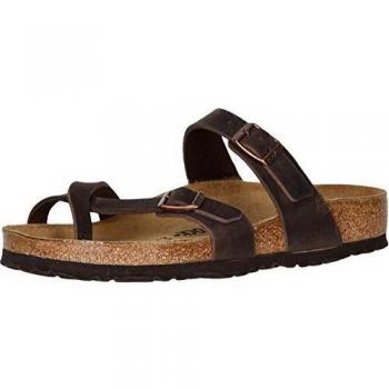 Birkenstock Mayari Oiled Leather Regular Women's Sandals - Dark Brown Comfort Slides