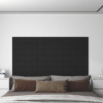 Paneles de pared 12 uds tela 60x15 cm 1,08 m² Color Amarillo claro, Gris oscuro, Marrón y más - Día y Noche Paneles de pared 12 uds tela negro 60x15 cm