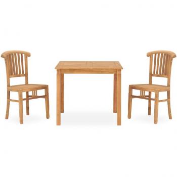Conjunto de comedor de jardín Day and Night 3 piezas de madera maciza de teca